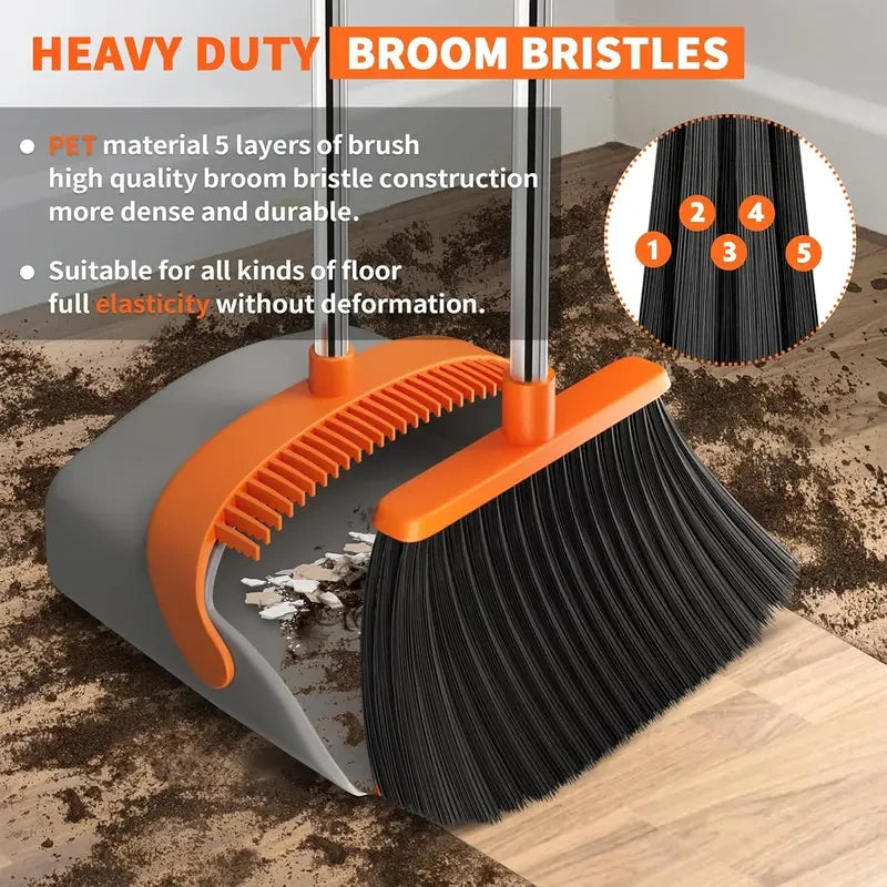 Upright Broom and Dustpan Set