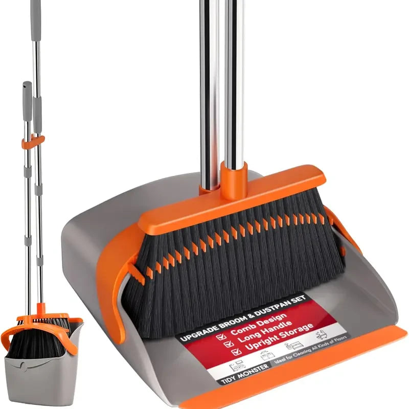 Upright Broom and Dustpan Set
