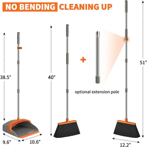Upright Broom and Dustpan Set