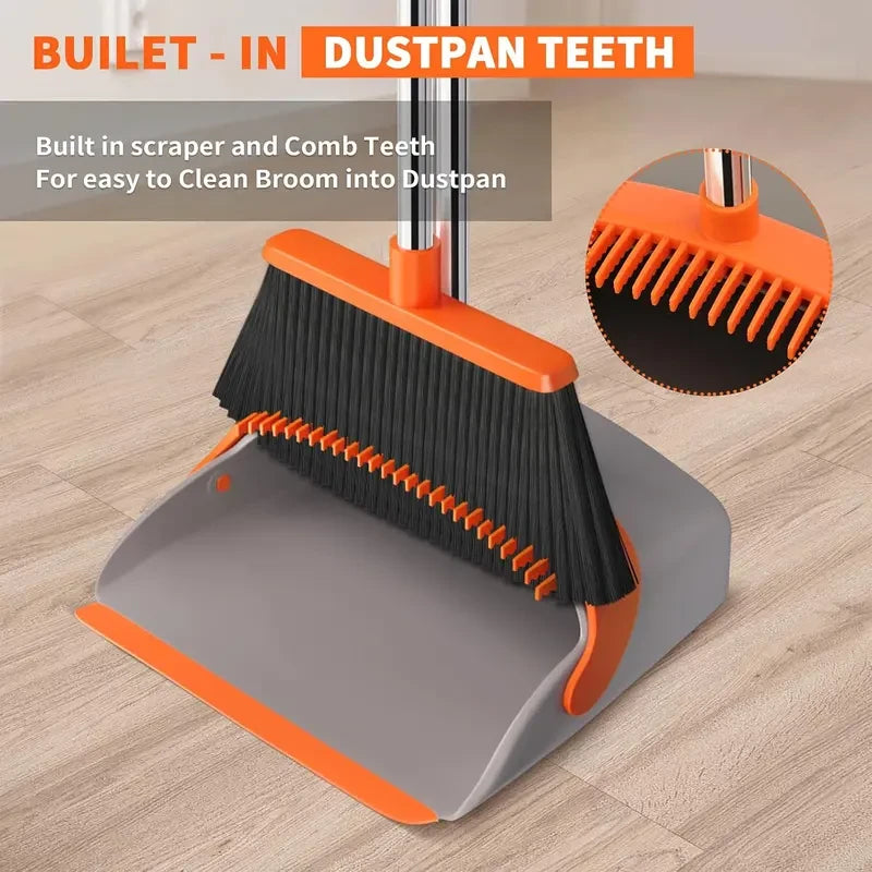 Upright Broom and Dustpan Set