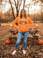Leopard Plaid Pumpkin Sweatshirt